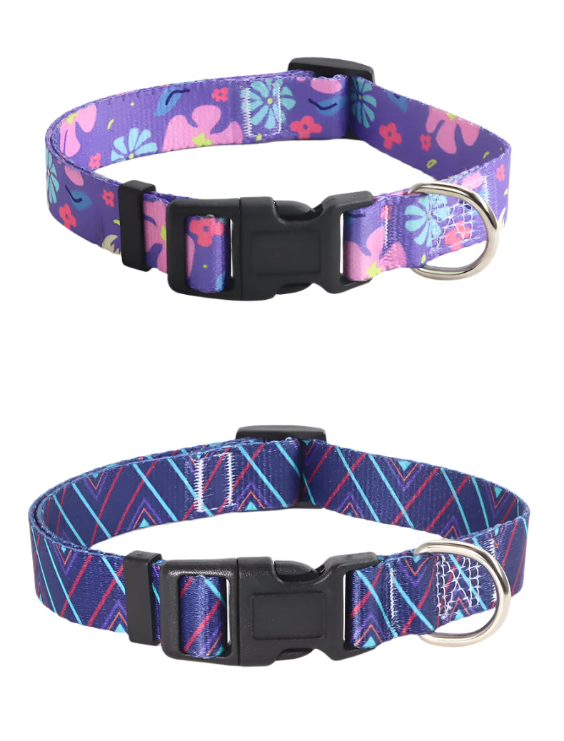 Soft durable nylon adjustable Dog collars and leashes