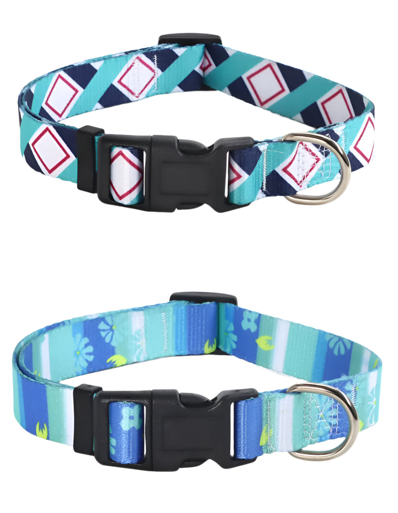 Soft durable nylon adjustable Dog collars and leashes